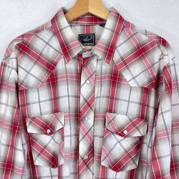 Roper Men's Pearl Snap Shirt Plaid Long Sleeve Silver Threads Western Rodeo XL - Picture 2 of 6